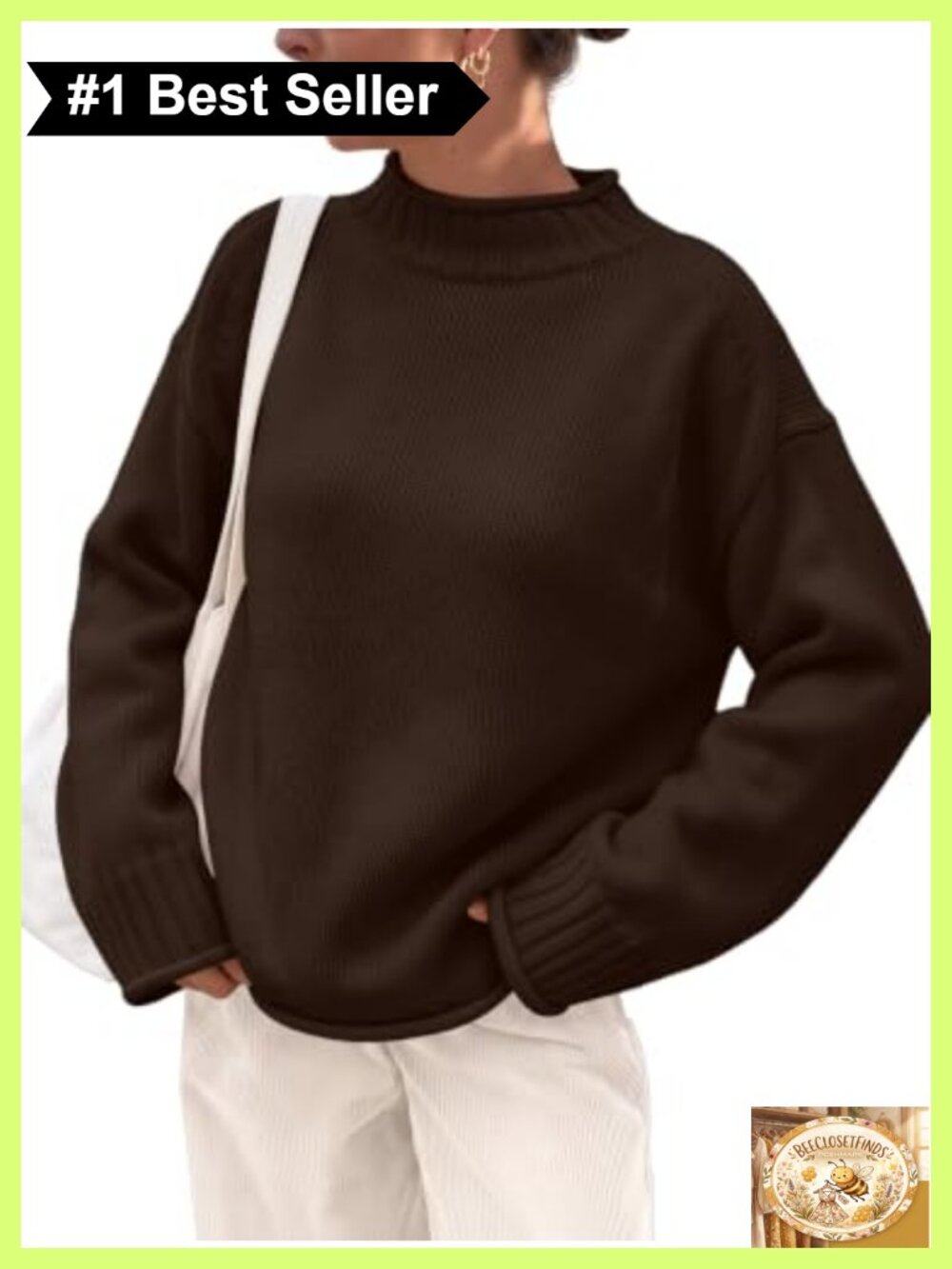 Womens Mock Neck Knit Sweater Cotton Blend Pullover Fall Winter